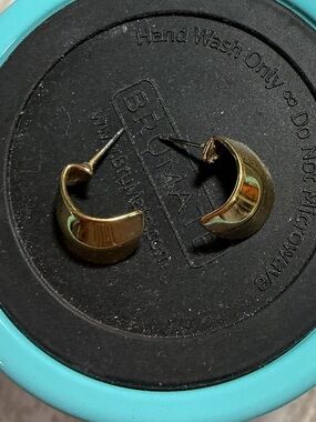 Amway vintage Classic Gold-Tone Half Hoop Stud Earrings - Women Jewelry